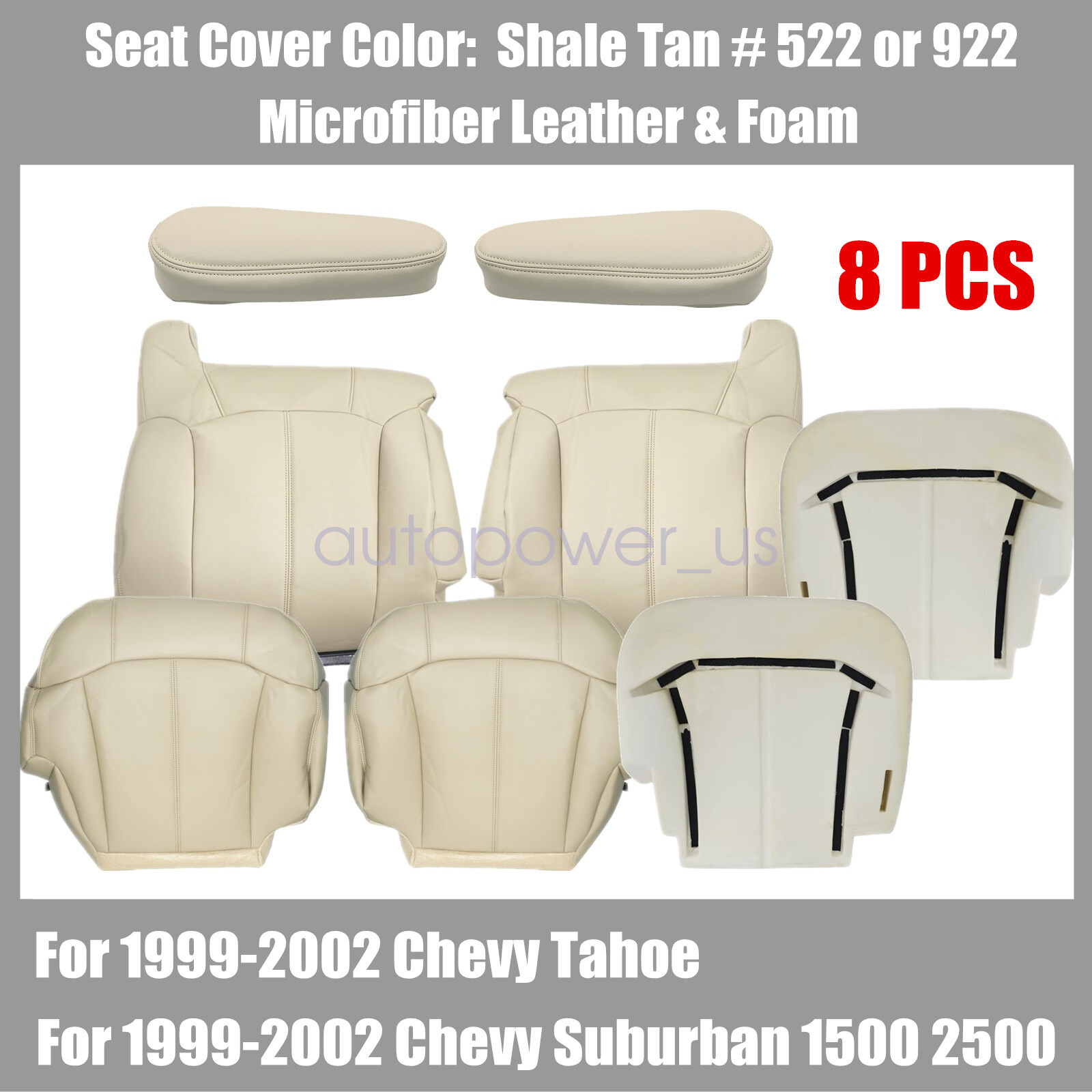 Fit For 1999-2002 Chevrolet Suburban 1500 2500 Front Seat Cover & Foam Cushion