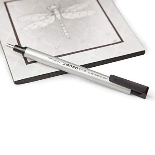 Tombow Mono Zero Eraser, Round 2.3mm Tip, Silver