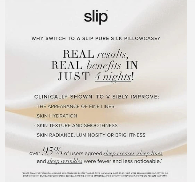 Slip Pure Silk Pillowcase - Queen - White - (20" x 30") - BRAND NEW