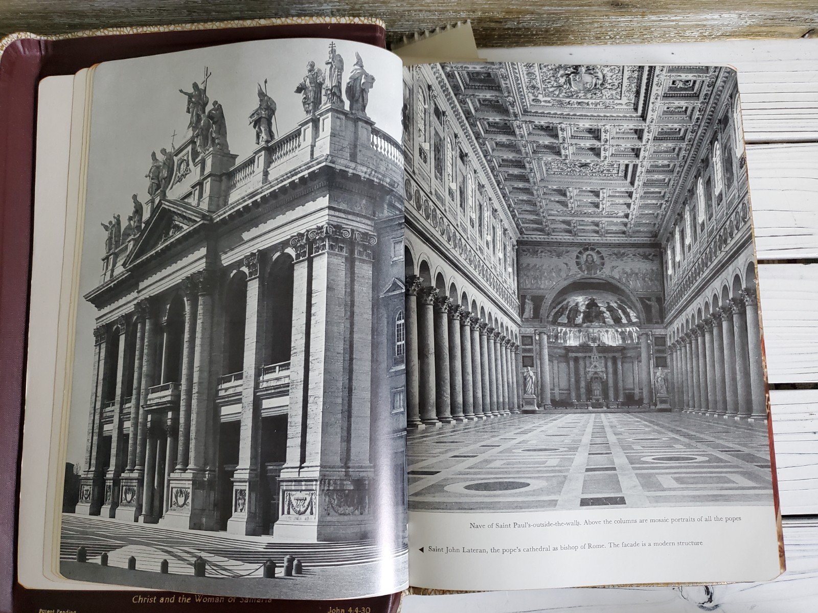 VTG Holy Bible Douay-Challoner & Confraternity Text 1951 White Illustrat Book