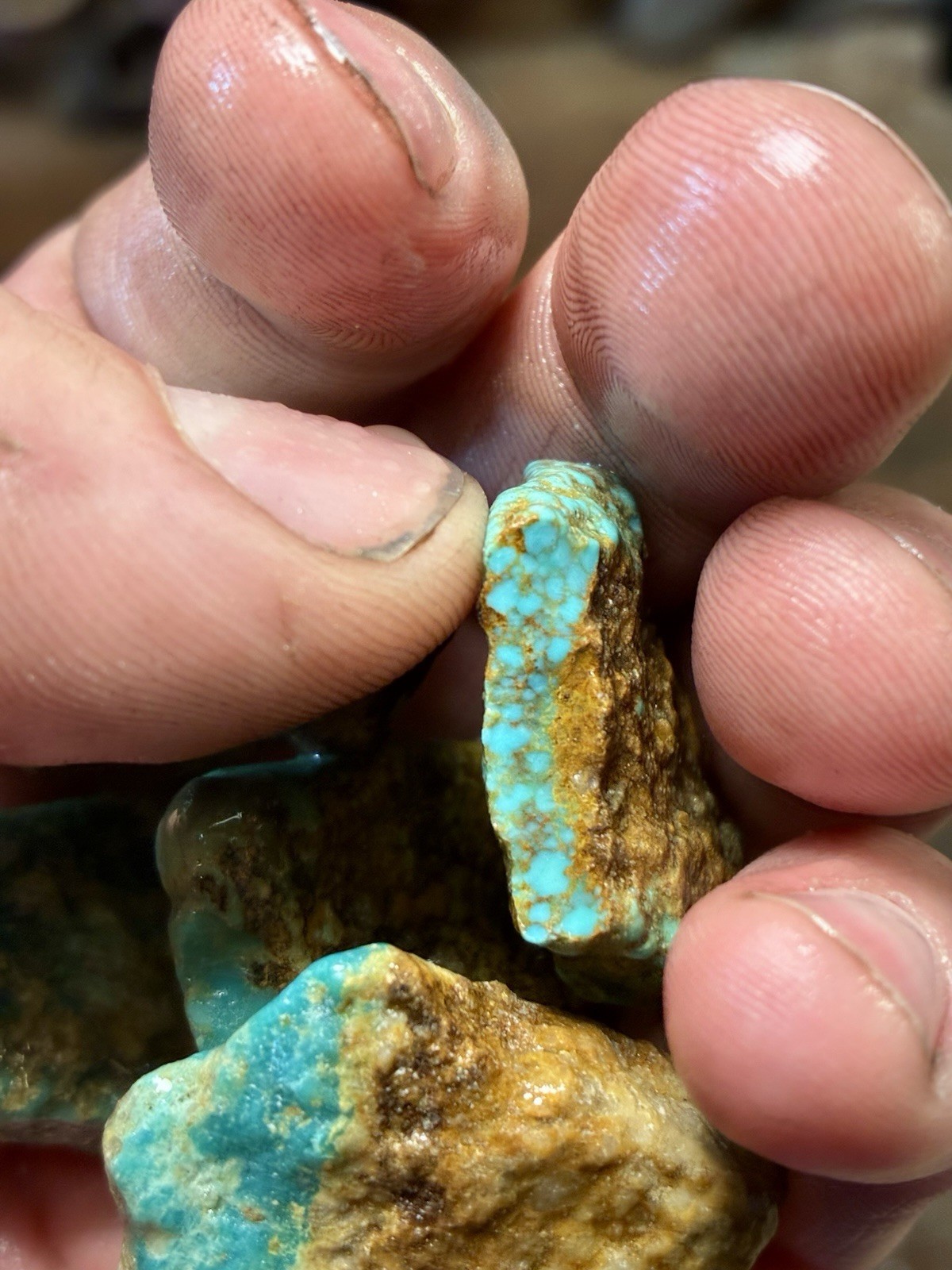 Turquoise Mountain - Kingman Blue Turquoise in Classic Red Matrix. 1 Lb.