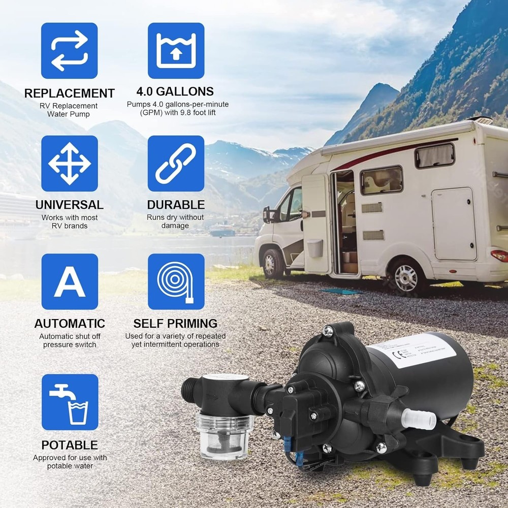 33-Series 110V Diaphragm Water Pump | 4.0 GPM Self-Priming Solution