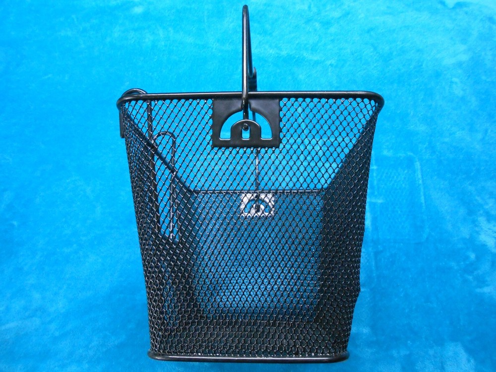 Bicycle Front Basket Mesh 15inch with Handle Rectangular Steel Black Lift Off
