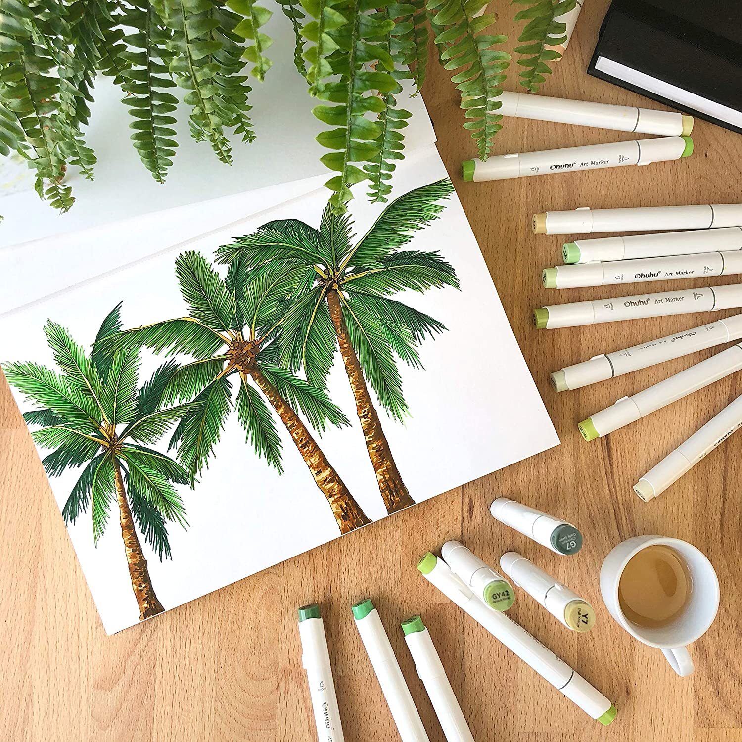 Ohuhu Marker Pads Art Sketchbook 8.3" ×11.7", 156 Pages, Hardcover Sketch Book