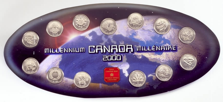 Canada 25c 2000 Millennium Commemorative Set - Uncirculated Coins