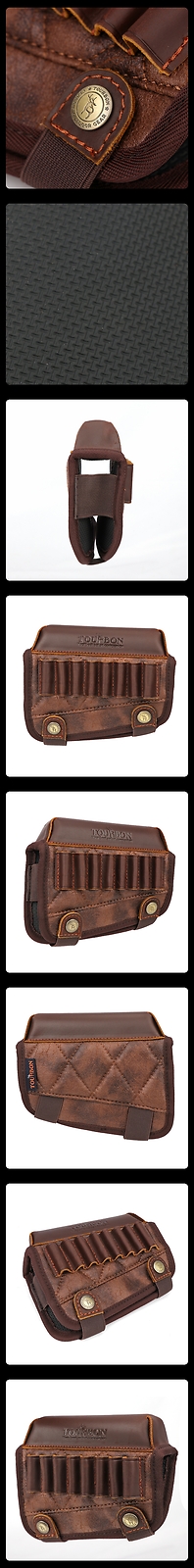 TOURBON PU Leather Cheek Riser Rest Rifle Buttstock Holder 308 WIN Ammo Carrier
