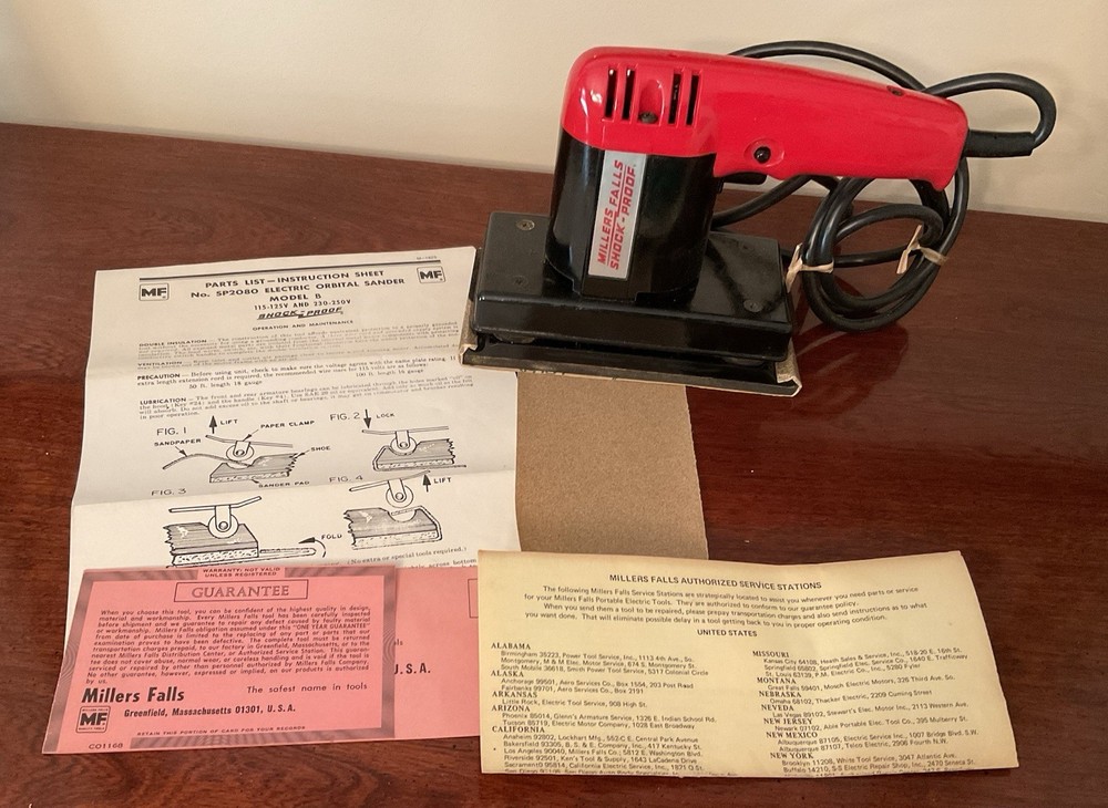 Millers Falls Electric  Sander Model B Cat #2080 - NEW