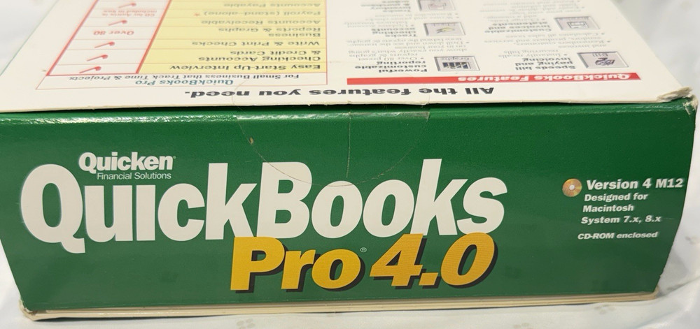 Quicken QuickBooks Pro Version 4.0 CD version for MacOS 7.x, 8.x