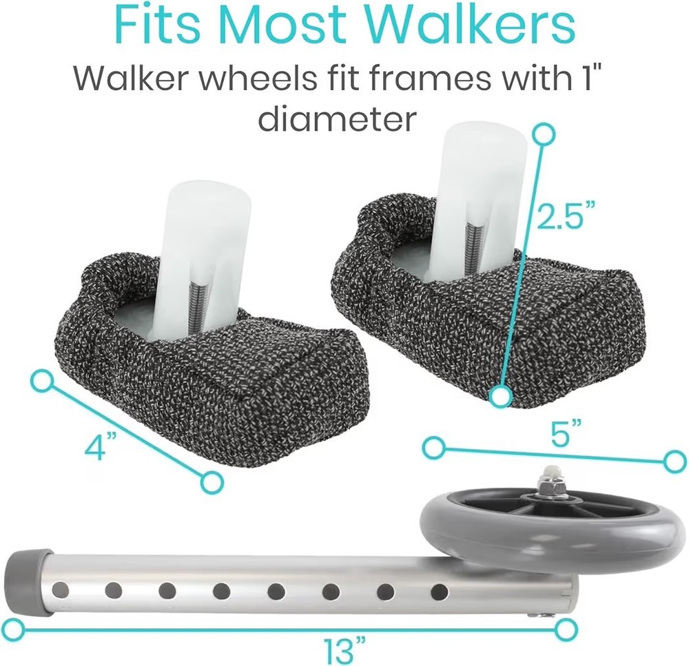 Walker Wheels Ski Glides Accessories Covers for Seniors 6 PCS Replacement...