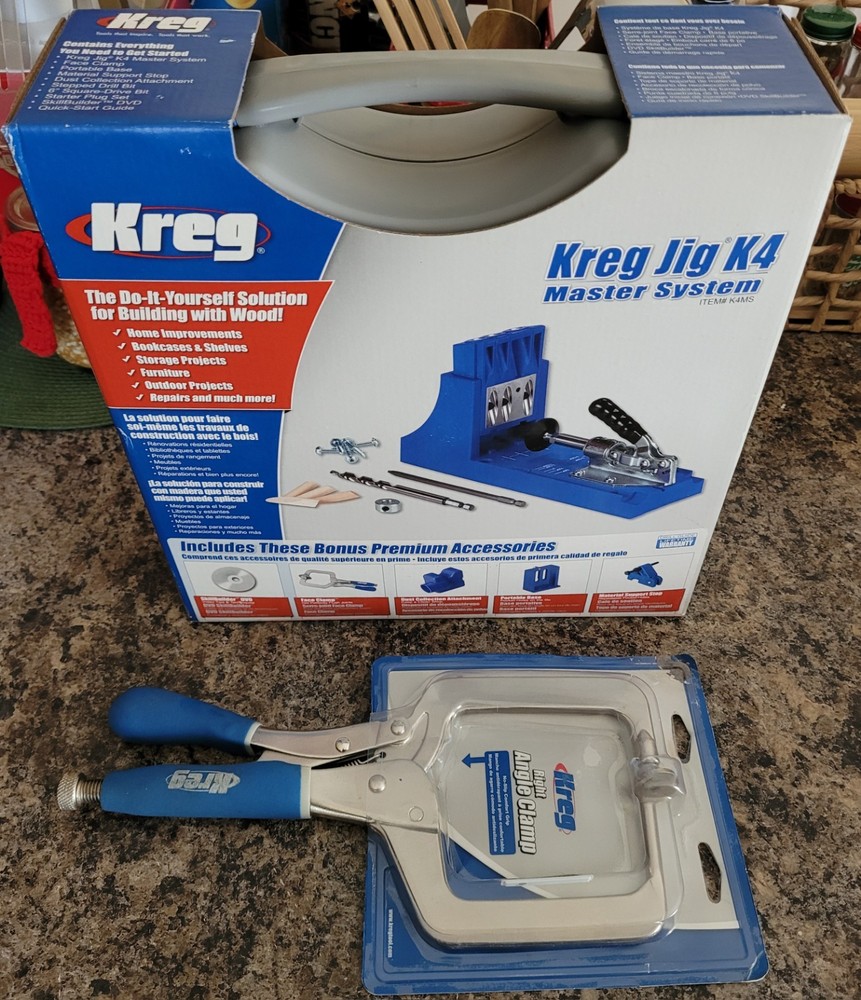 Kreg Jig K4 Master System NEW + EXTRA Kreg Right Angle Clamp Bundle NOS