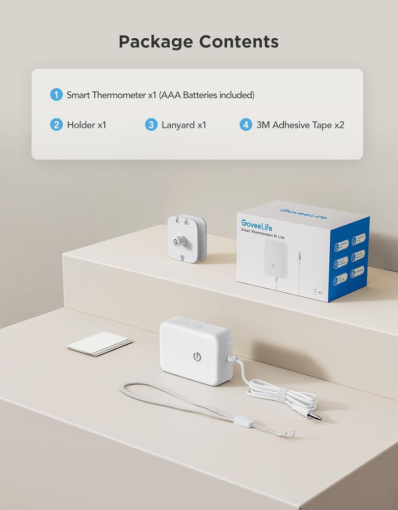 Goveelife Refrigerator Freezer Thermometer 1 Pack, Bluetooth Temperature Sensor