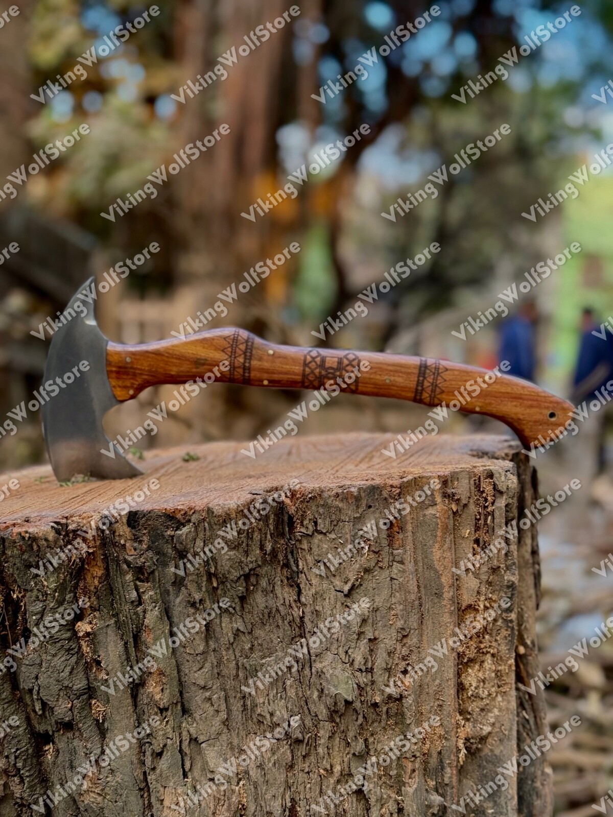 CUSTOM HANDMADE 14" CARBON STEEL REPLICA WINKLER HUNTING/THROWING AXE W/SHEATH