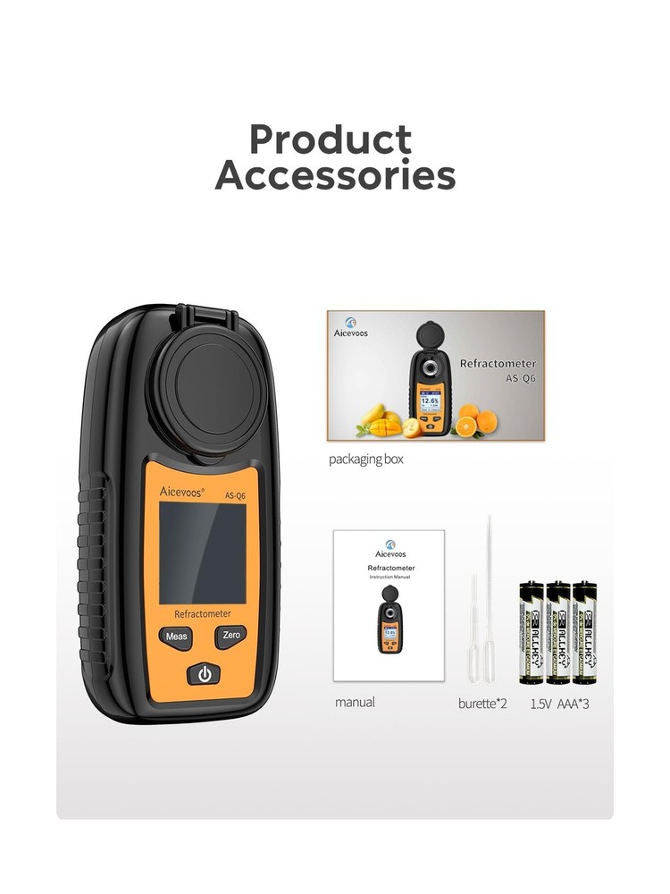 Digital Sugar Brix Refractometer brix Meter Automatic Temperature Compensatio...