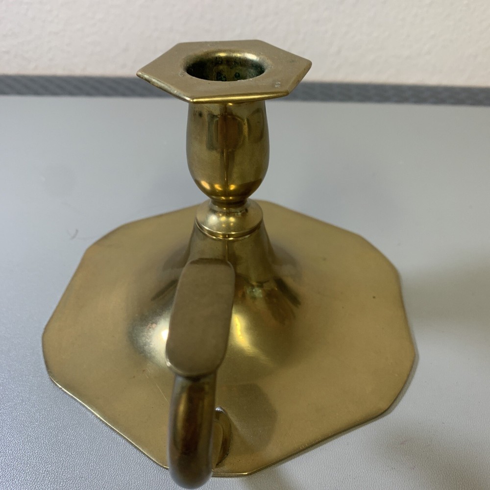 Solid Brass Candleholder with Handle made in Thailand Nice Handle design