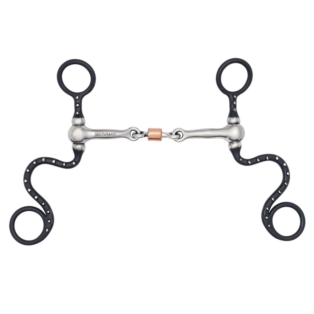 Short Shank Three Piece DOG BONE Copper Roller HORSE BIT