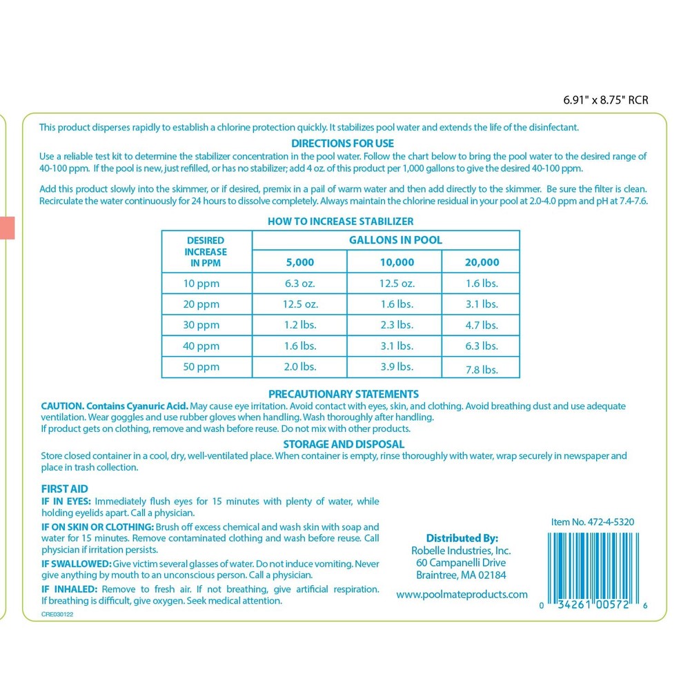 Pool Mate Stabilizer & Conditioner - 16 Lbs