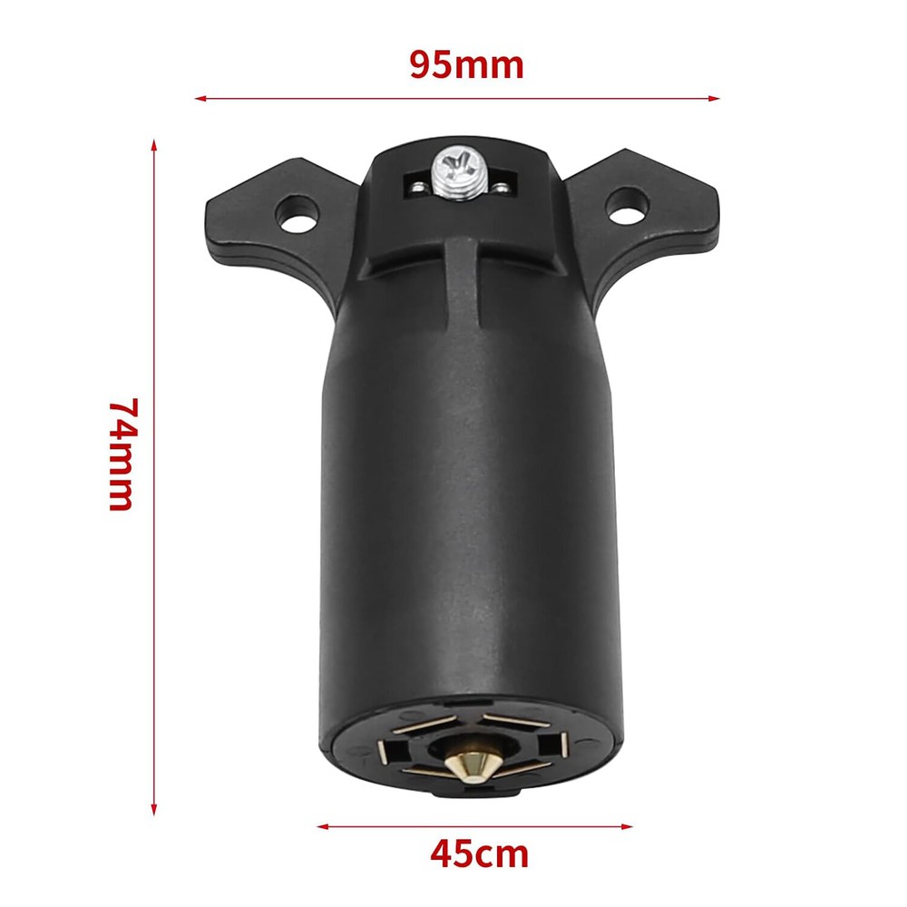 Pair 7 Way Round RV Style Trailer Light Plug Connector Replacement End Blade