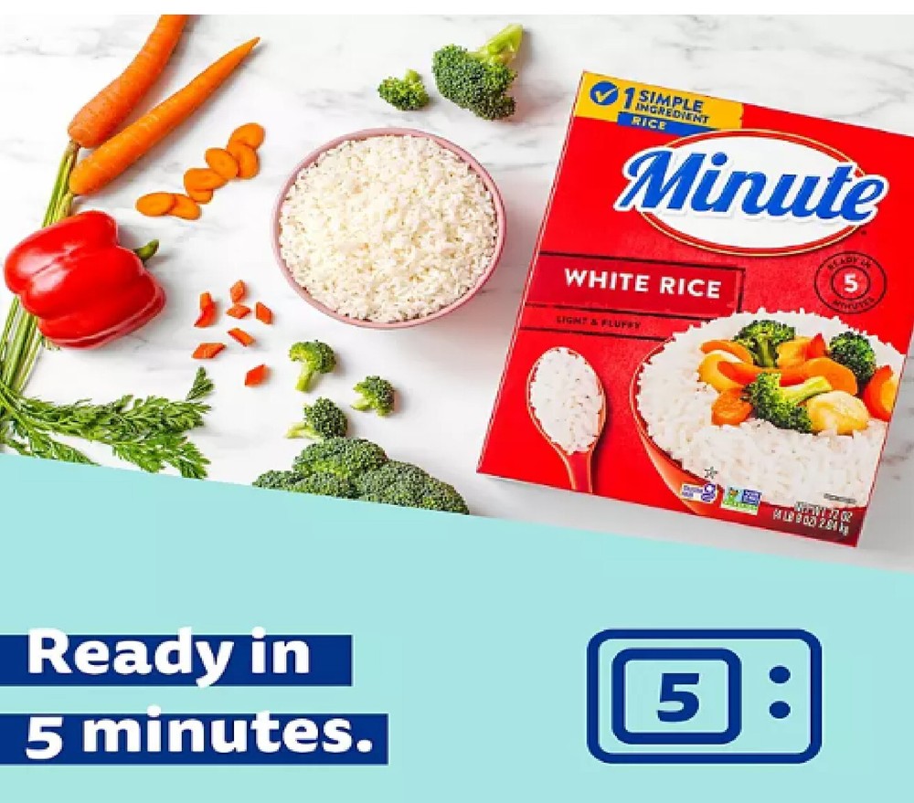 Minute Instant Light and Fluffy White Rice, 72oz.