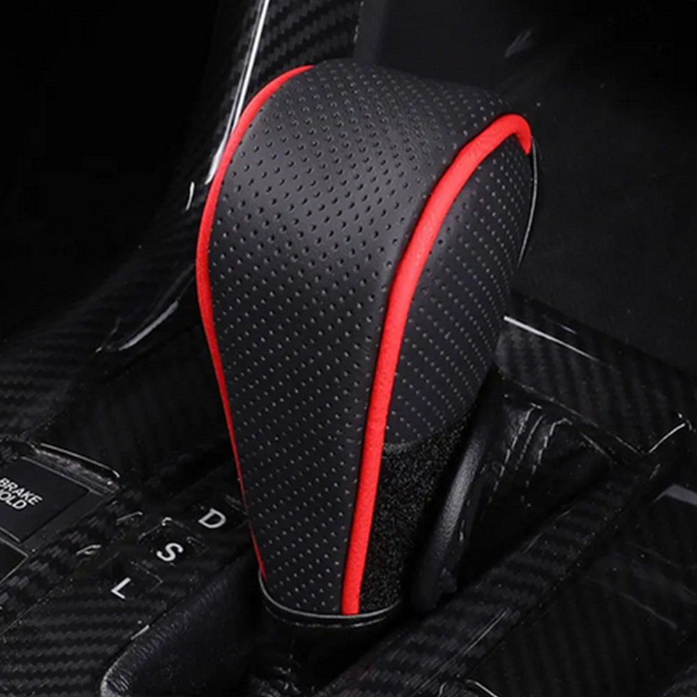 Leather Car Gear Shift Collars Interior Shift Knob Covers Gear Sleeve Protector
