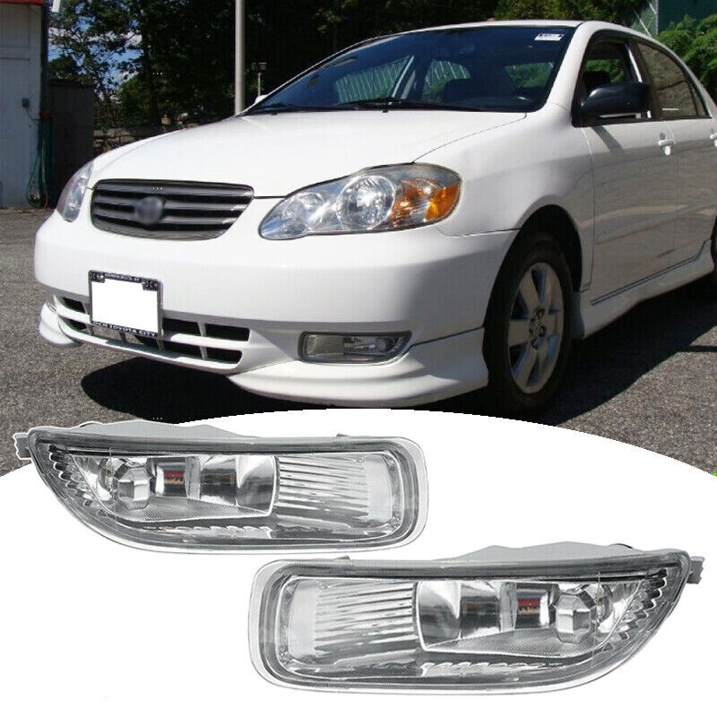 For 2003 2004 Toyota Corolla Halogen Driving Fog Lights Lamps w/Switch Wiring