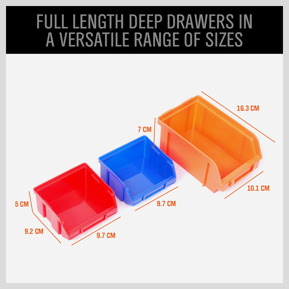 Wall Mounted Storage Bins Parts Rack 30 Bin Organizer Garage Plastic Shop Tool