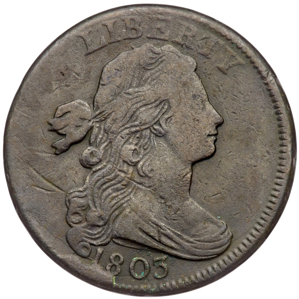 1803 S-252 R-2 Draped Bust Large Cent Coin 1c