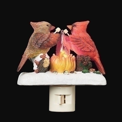 Cardinal Campfire Christmas Plug In Night Light 160230