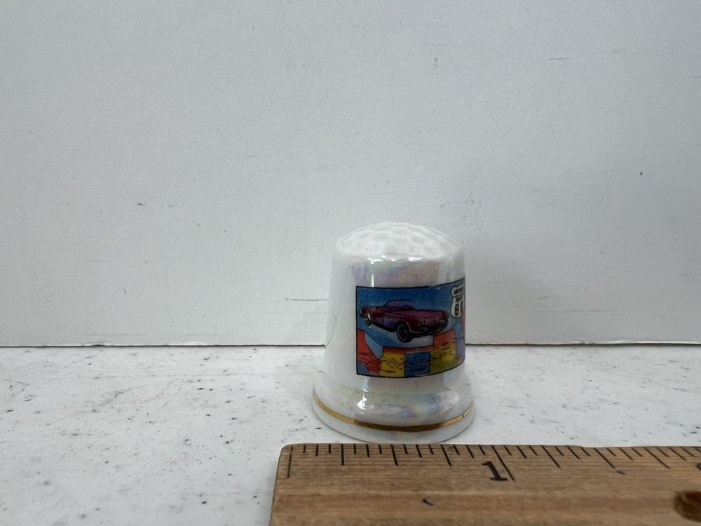 Route 66 Souvenir Ceramic Thimble Excellent