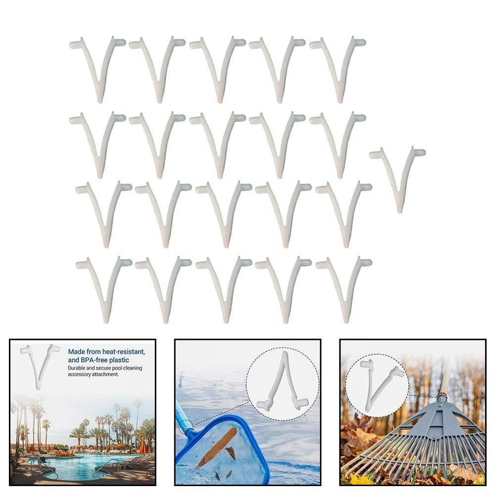 Replacement Pool V Clips 21 Pack Securely Connect Pool Brushes to Poles
