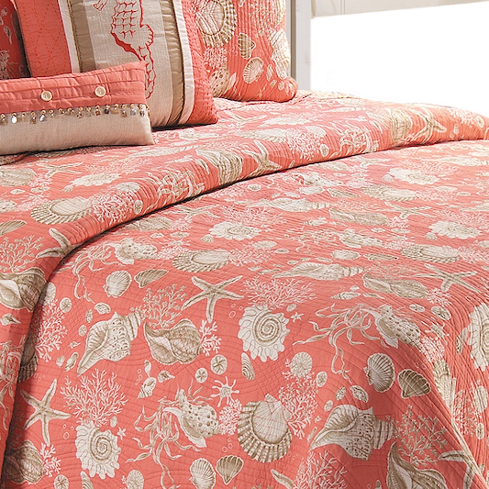F Bedspread Coral Natural S