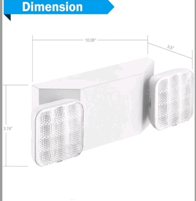 EXITLUX..2 Pack LED Emergency Exit Light Adjustable 2 Head With Battery Back-up
