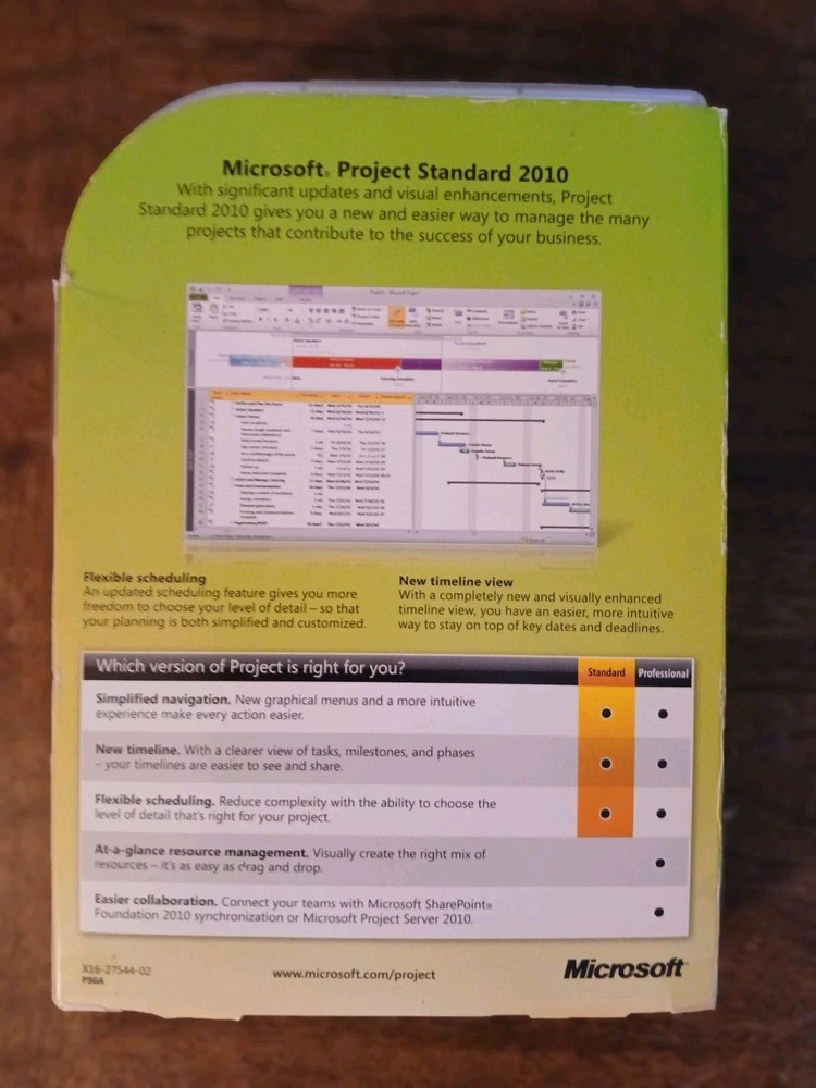 Microsoft Project Standard 2010 w/ Disc Key & Box Complete VGC