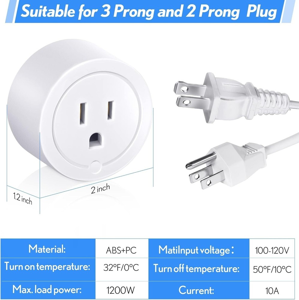 Efficient 2-Pack Thermostatic Temperature Control Outlets - Ideal for Winter Use