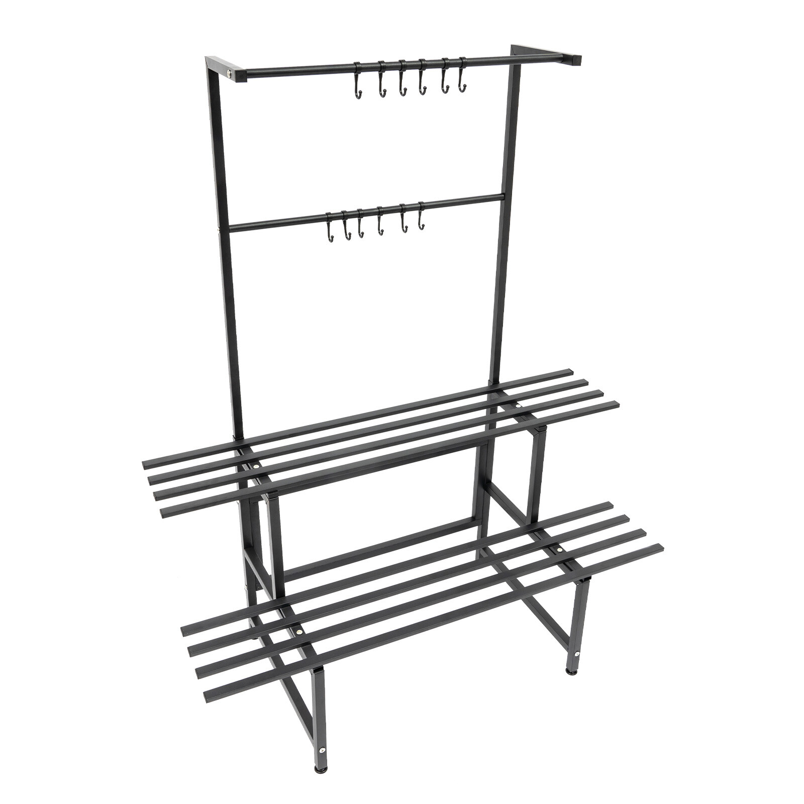 2 Shelves Plant Stand Carbon Steel Plant Holder Flower Pot Potted Holder Rack