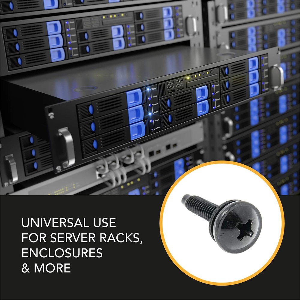 10-32 Rack Screws 50-Pack - Versatile Server (50 Pack), Silver/Metallic