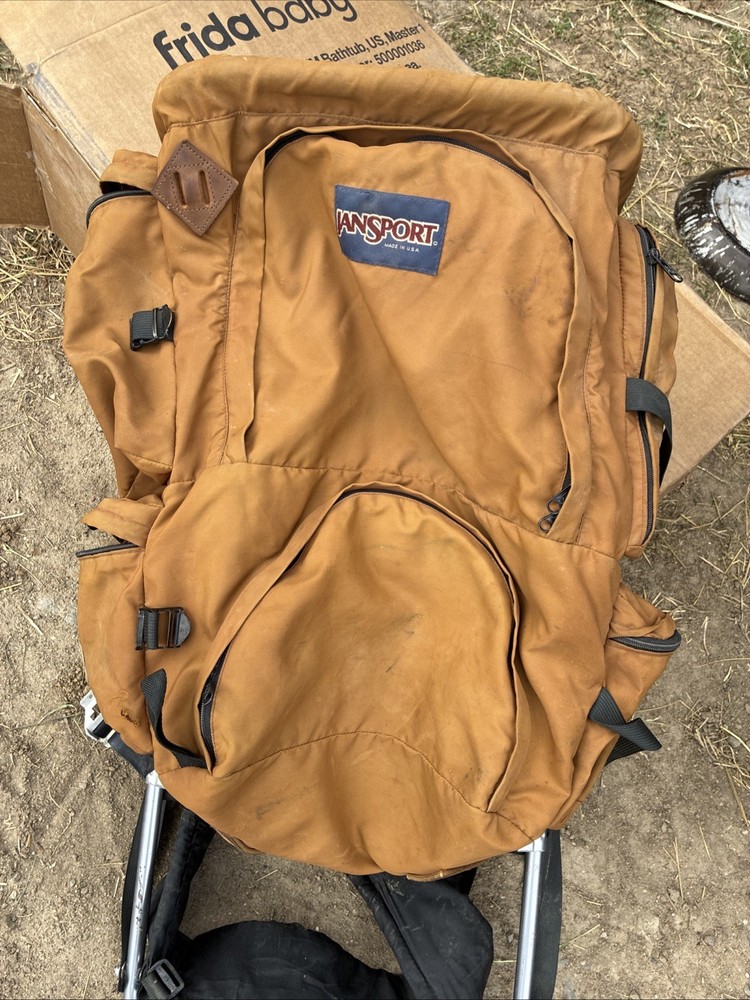 vintage jansport external frame backpack Brown