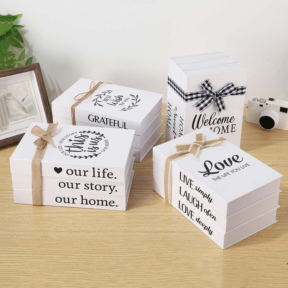 Rustic Simulation Book Stacks 3 Pcs Assembly Required for Home and Office Decor
