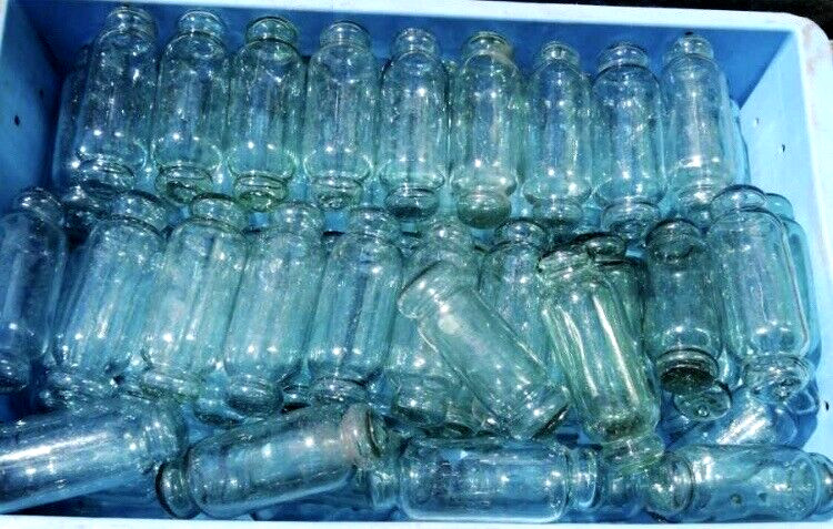 Set of 5 Japanese Glass Floats Antique Blue and Green Rolling Pin Fishing Decor