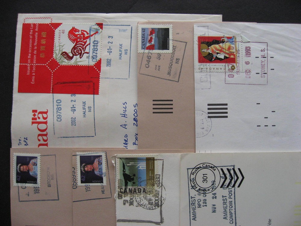 CANADA 7 Nova Scotia mostly POCON cancels on cover (possible duplicates)