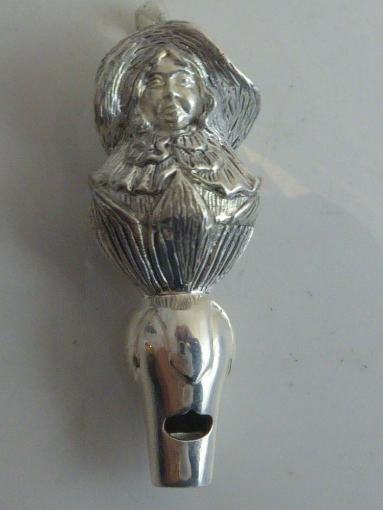 SILVER PLATED NOVELTY MAIDEN WHISTLE