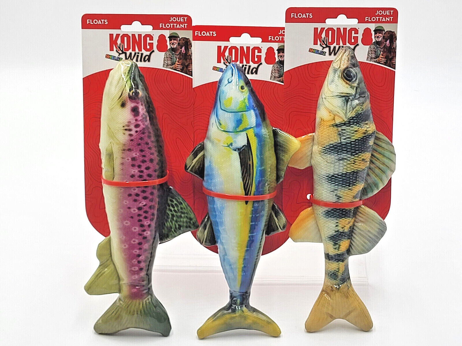 KONG Shieldz Wild Fish 11" Floating Easy Grip Training Dog Fetch Toy *Pick Fish