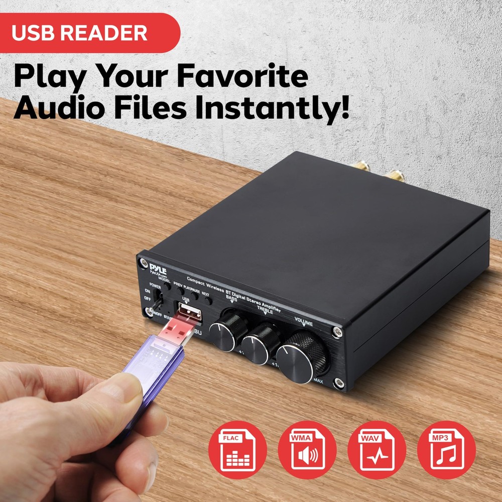 Pyle 2.1 CH Wireless 200W Bluetooth Stereo Amplifier