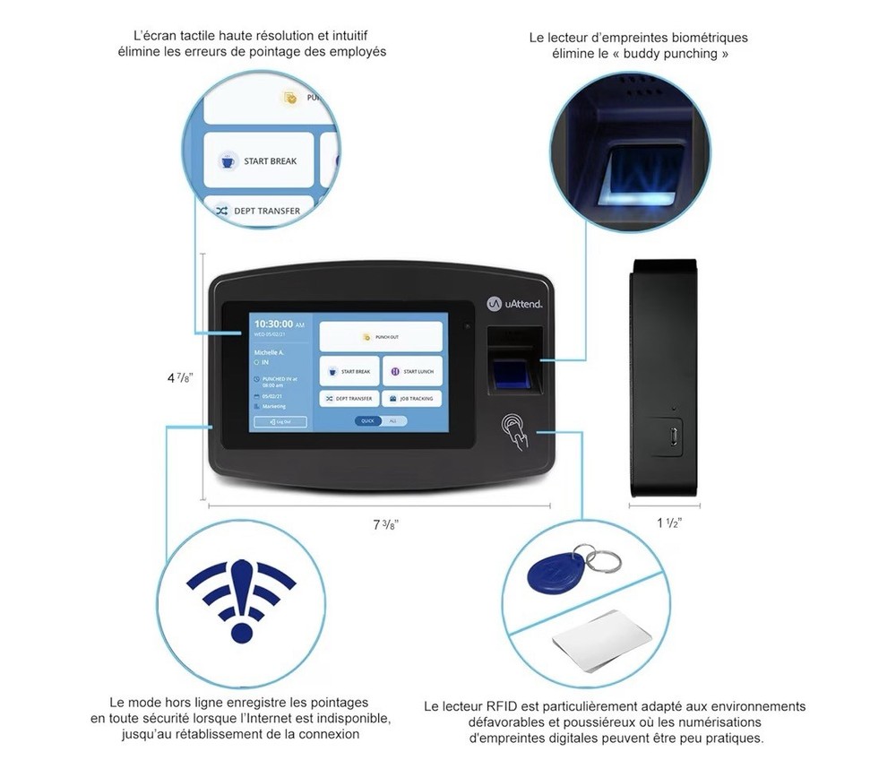 uAttend JR2000 Fingerprint Time Clock System Biometric New Open Box