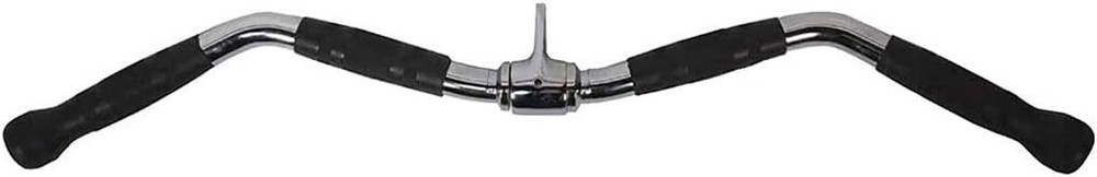 Lat Bar Cable Machine Attachment, Curl Pulldown Bar with Full Rotation and Rubbe