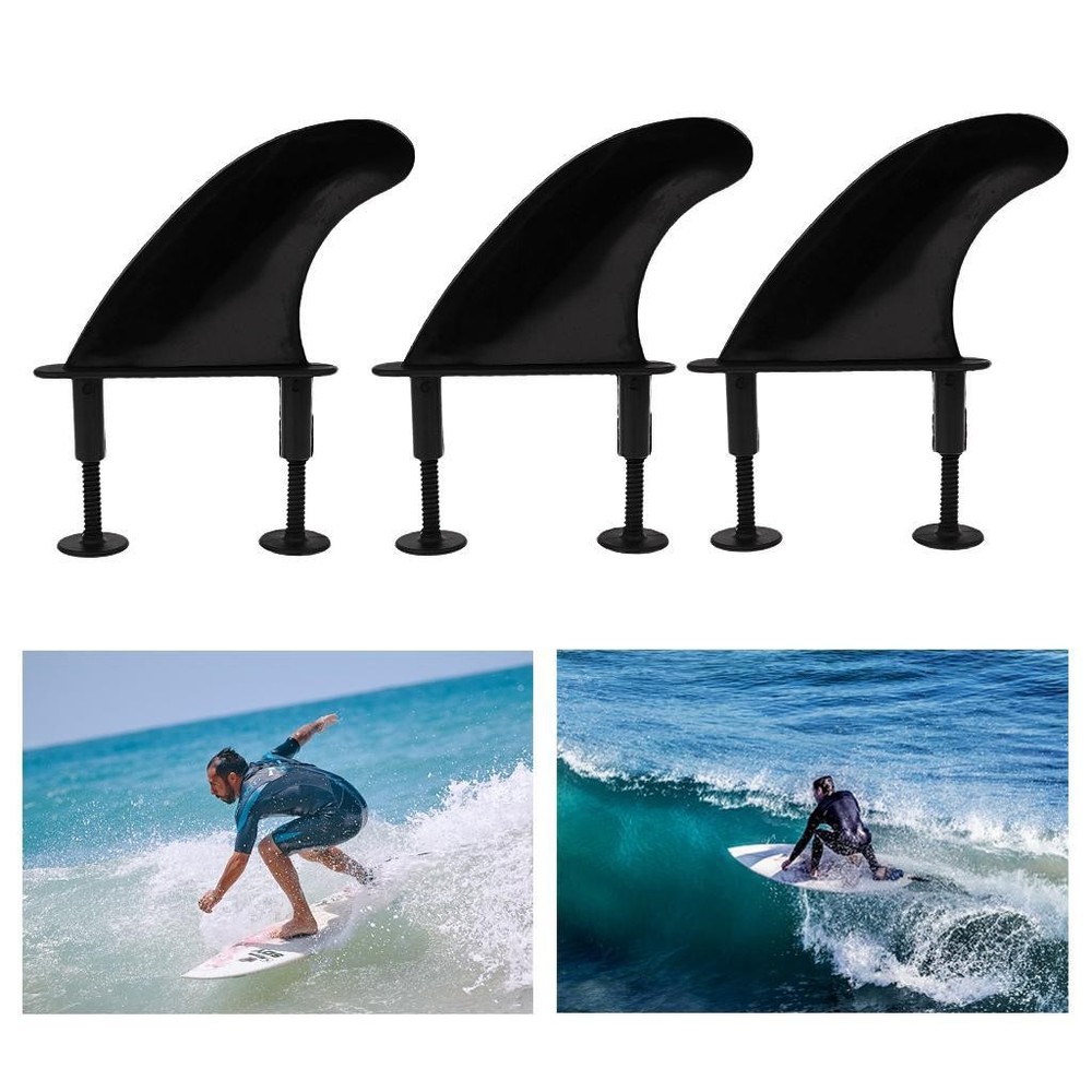 3x Replacement Plastic Soft Top Surfboard +6 Screws Black8
