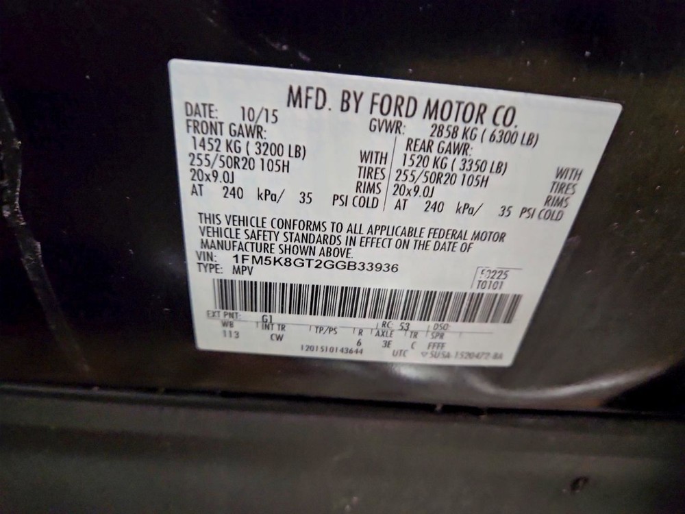 EXPLORER 2016 Speedometer 802548