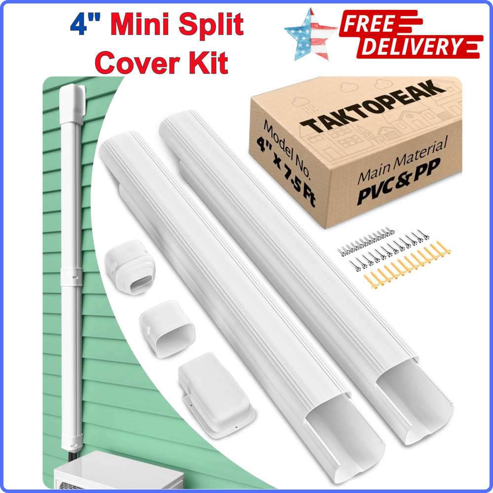 Mini Split Line Cover 4'' 7.5Ft Line Hide For Mini Split Air Conditioner Central