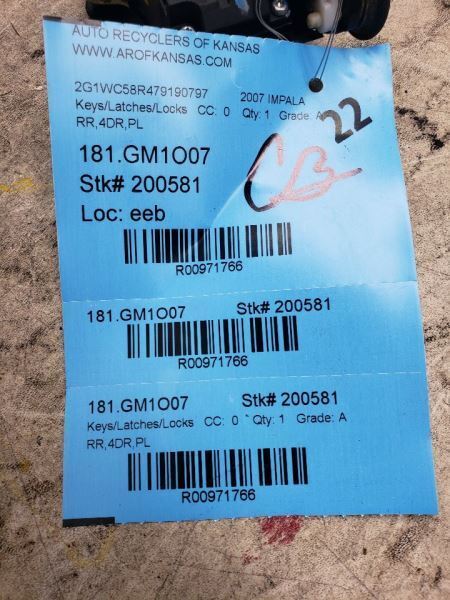 IMPALA 2007 Keys/Latches/Locks 971766
