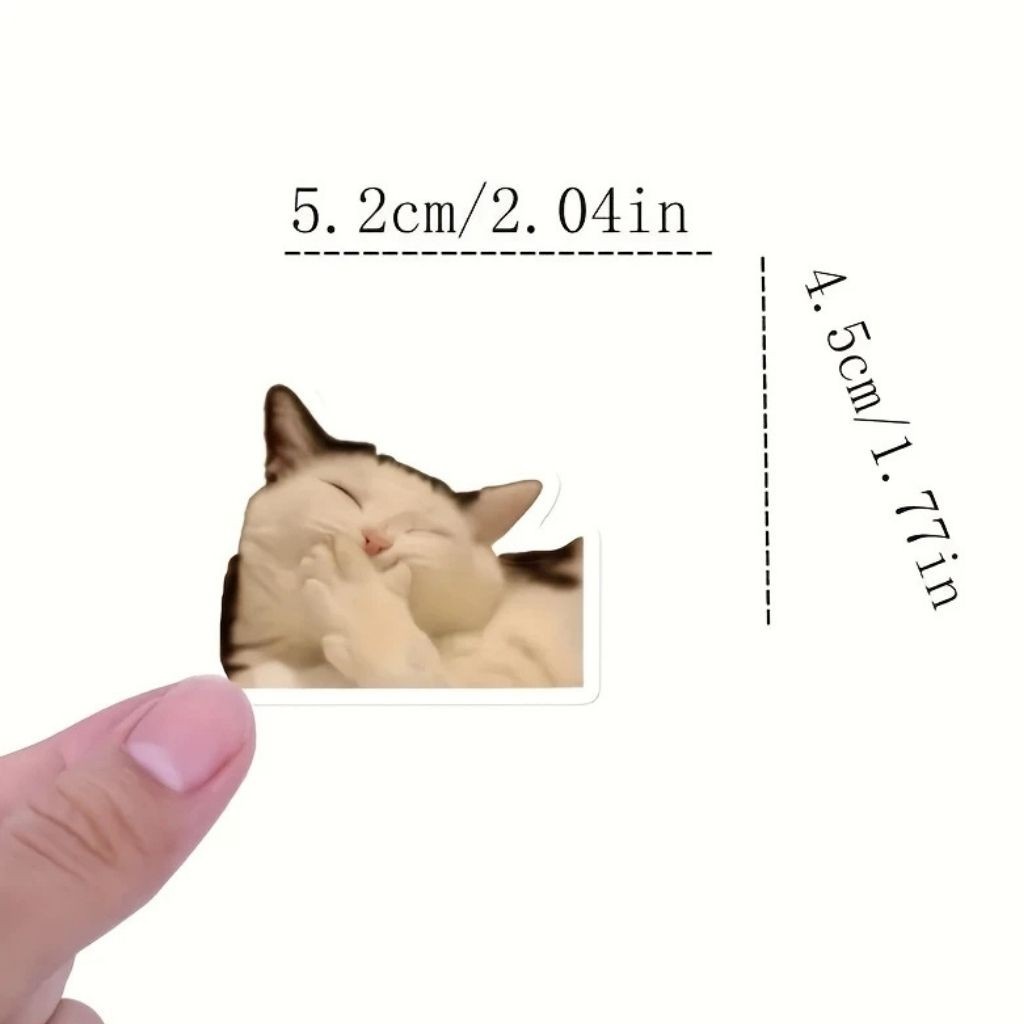 50PCS Funny Cat Stickers Pack Cute Waterproof Vinyl Decals for Laptop Water Bott