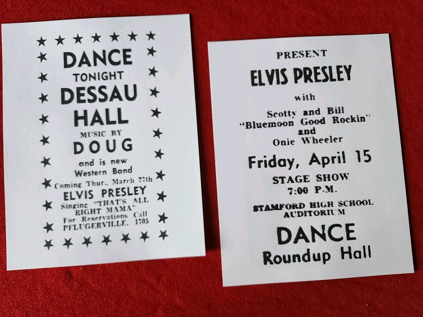 ELVIS PRESLEY POSTER BROADSIDE "LOT" STAMFORD TEXAS ABILENE TEXAS "RARE"